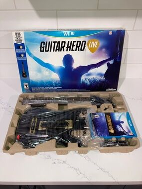Guitar Hero Live Wii U Bundle - Black Guitar + Game CD